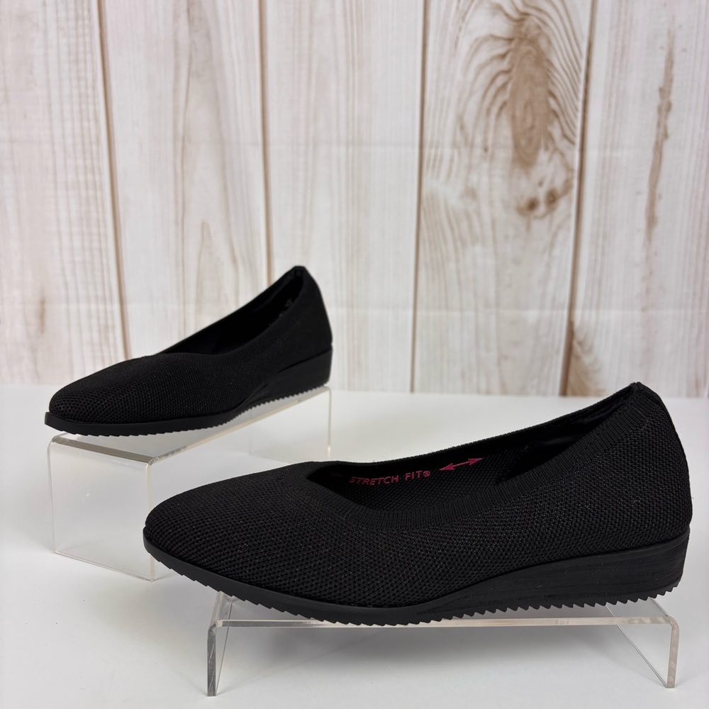 Skechers Cleo Slip On Casual Ballet Flats Memory Foam Comfort Shoes Black Sz 6.5 - Picture 2 of 15